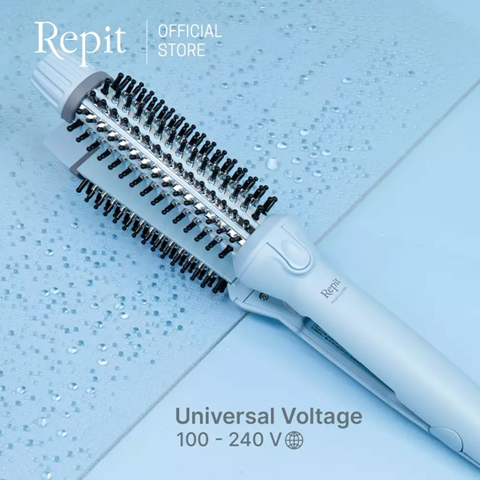 Repit Catokan Sisir Titan Magic Brush Iron 2in1 30MM - Powder Blue